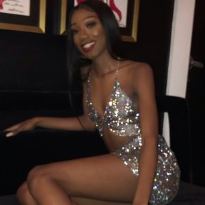 rhinestone two piece set